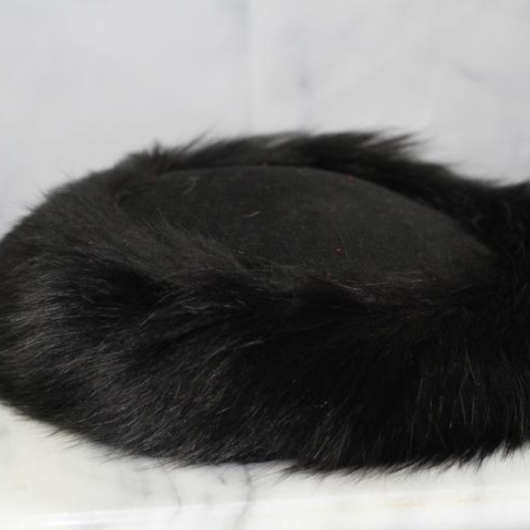 Wool Fur Black Round Hat